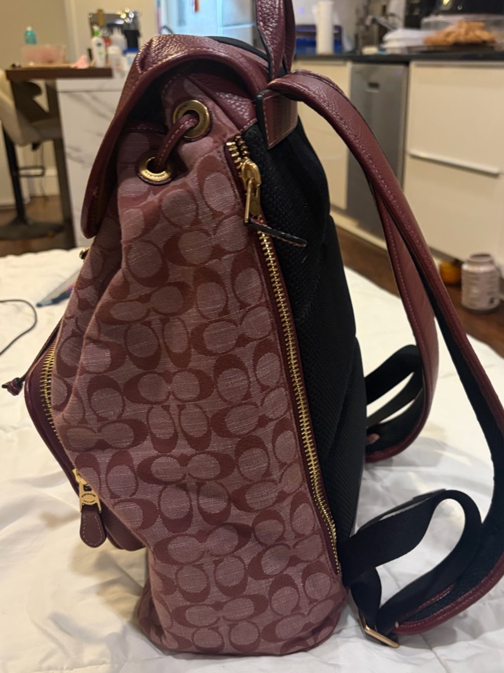 Coach Outlet Signature Canvas & Leather Backpack in Red - Picture 5 of 8